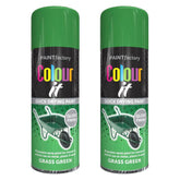 2X Paint Factory Grass Green Gloss Spray Paint 400ml. Spray Paint